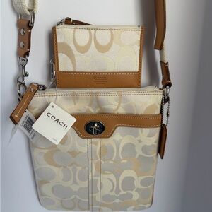 Coach Signature Swingpack Crossbody + Matching Wristlet | NWT |